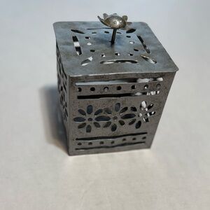 Decorative Metal Lantern Candle Holder - Gray